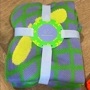 Drunk Elephant Vibrant Purple and Green Throw